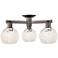 Arcadia White Mouchette 24"W 3 Light Oil Rubbed Bronze Semi-Flush