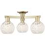 Arcadia White Mouchette 24" Wide 3 Light Antique Brass Semi-Flush