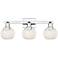 Arcadia White Mouchette 25" Wide 3 Light Polished Chrome Vanity Light