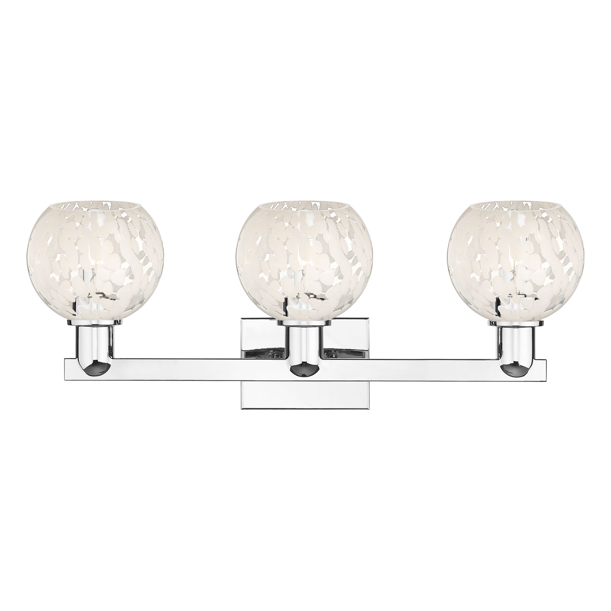 Image 2 Arcadia White Mouchette 25" Wide 3 Light Polished Chrome Vanity Light more views