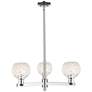 Arcadia White Mouchette 28"W 3 Light Chrome Stem Hung Chandelier