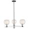 Arcadia White Mouchette 28"W 3 Light Chrome Stem Hung Chandelier