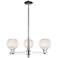 Arcadia White Mouchette 28"W 3 Light Polished Nickel Stem Chandelier