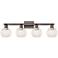 Arcadia White Mouchette 33" Wide 4 Light Oil Rubbed Bronze Bath Light