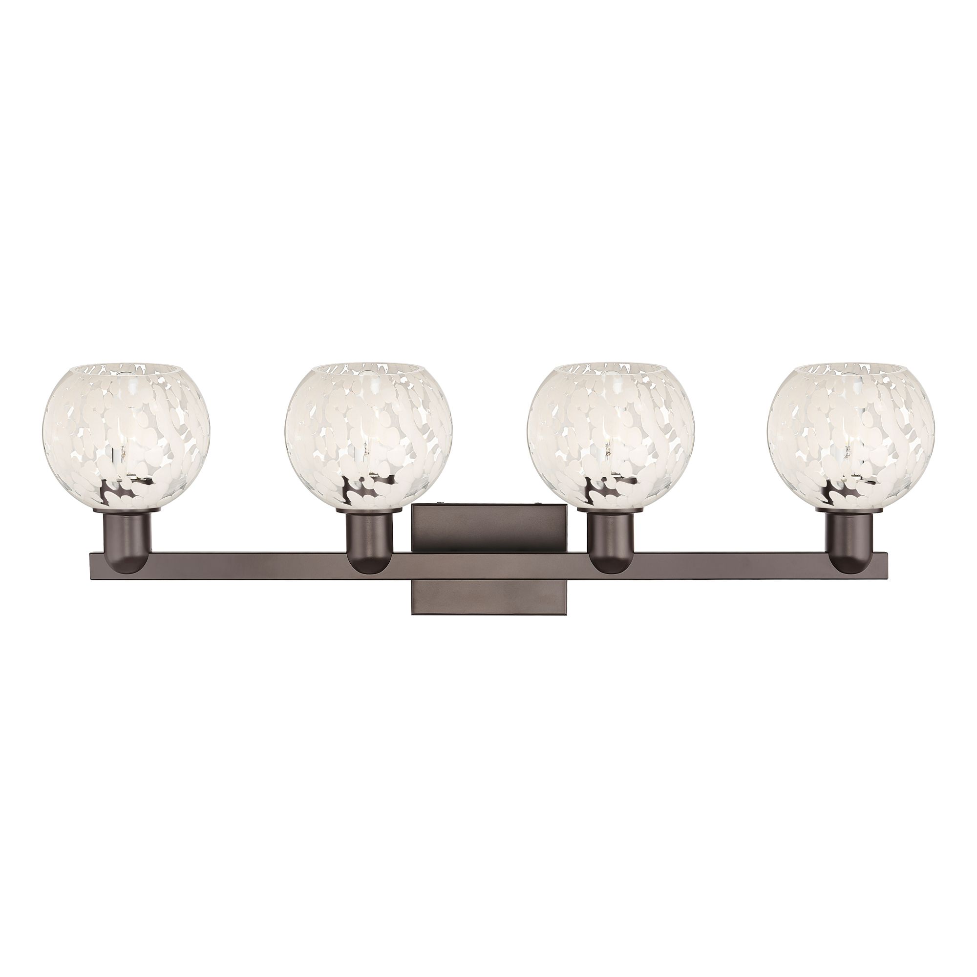 Image 2 Arcadia White Mouchette 33" Wide 4 Light Oil Rubbed Bronze Bath Light more views