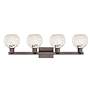 2_Arcadia White Mouchette 33" Wide 4 Light Oil Rubbed Bronze Bath Light more views