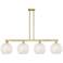 Arcadia White Mouchette 51"W 4 Light Brass Stem Hung Island Light