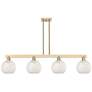 Arcadia White Mouchette 51"W 4 Light Bronze Stem Island Light
