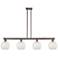 Arcadia White Mouchette 51"W 4 Light Oiled Bronze Stem Island Light