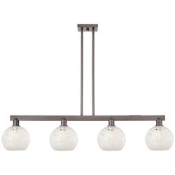 Arcadia White Mouchette 51"W 4 Light Oiled Bronze Stem Island Light