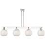 Arcadia White Mouchette 51"W 4 Light Polished Nickel Stem Island Light