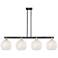 Arcadia White Mouchette 53"W 4 Light Black Brass Stem Island Light