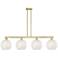 Arcadia White Mouchette 53"W 4 Light Brass Stem Hung Island Light