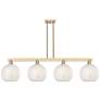 Arcadia White Mouchette 53"W 4 Light Bronze Stem Island Light