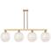Arcadia White Mouchette 53"W 4 Light Bronze Stem Island Light