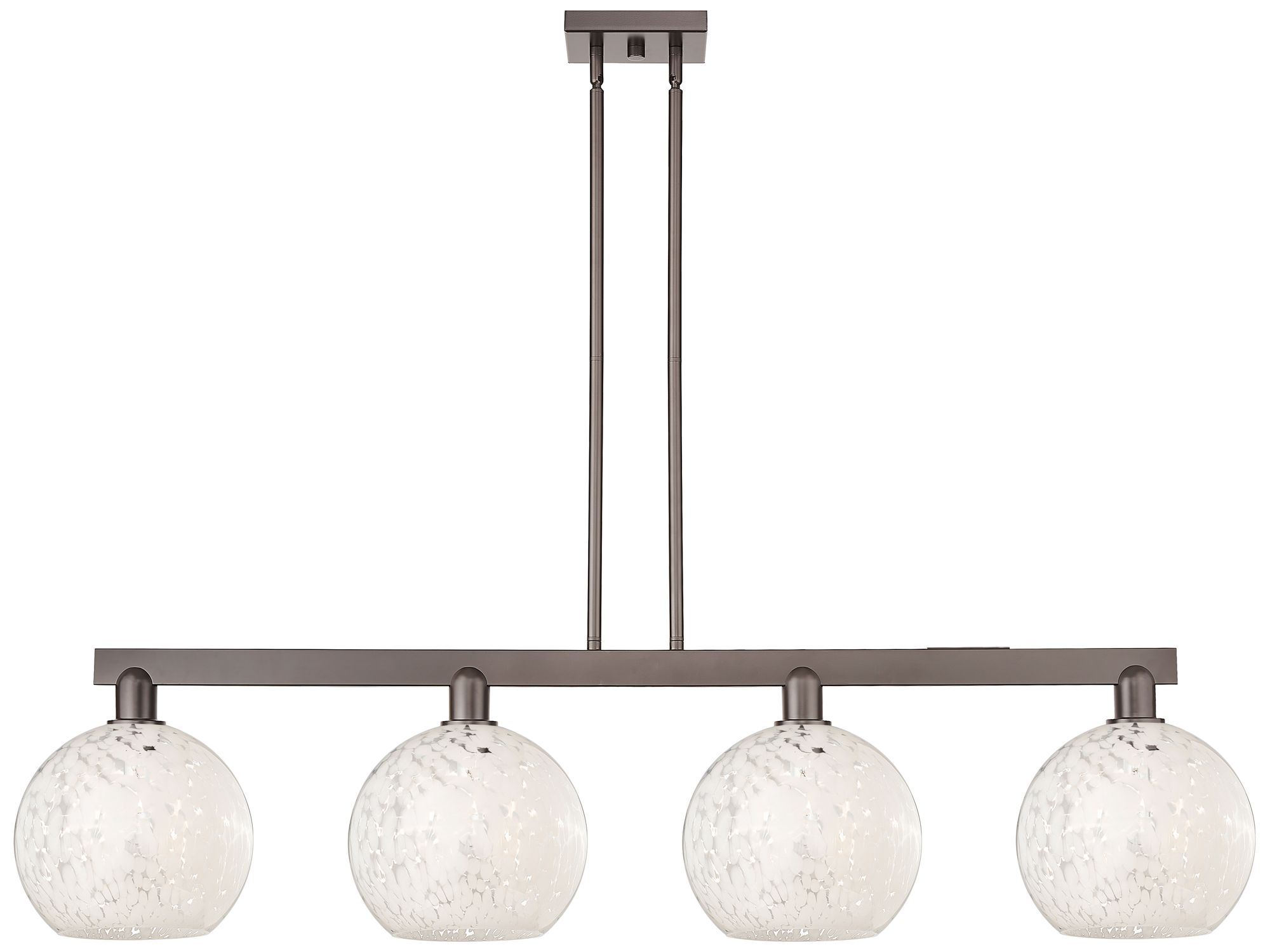 Arcadia White Mouchette 53"W 4 Light Oiled Bronze Stem Island Light