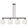 Arcadia White Mouchette 53"W 4 Light Oiled Bronze Stem Island Light