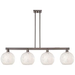 Arcadia White Mouchette 53"W 4 Light Oiled Bronze Stem Island Light