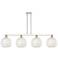 Arcadia White Mouchette 53"W 4 Light Polished Nickel Stem Island Light