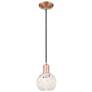 1_Arcadia White Mouchette 6" Wide Antique Copper Cord Hung Mini Pendant