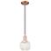 Arcadia White Mouchette 6" Wide Antique Copper Cord Hung Mini Pendant