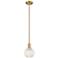 Arcadia White Mouchette 6" Wide Brushed Brass Stem Hung Mini Pendant