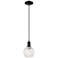 Arcadia White Mouchette 6" Wide Matte Black Cord Hung Mini Pendant