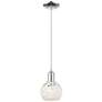 Arcadia White Mouchette 6" Wide Polished Chrome Cord Hung Mini Pendant