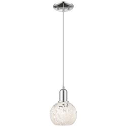 Arcadia White Mouchette 6" Wide Polished Chrome Cord Hung Mini Pendant