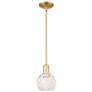 Arcadia White Mouchette 6" Wide Satin Gold Stem Hung Mini Pendant