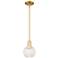 Arcadia White Mouchette 6" Wide Satin Gold Stem Hung Mini Pendant