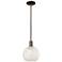 Arcadia White Mouchette 8"W Oil Rubbed Bronze Stem Hung Mini Pendant