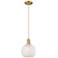 Arcadia White Mouchette 8" Wide Brushed Brass Cord Hung Mini Pendant