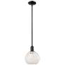Arcadia White Mouchette 8" Wide Matte Black Stem Hung Mini Pendant