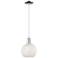 Arcadia White Mouchette 8" Wide Polished Chrome Cord Hung Mini Pendant