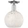 Arcadia White Mouchette 8" Wide Polished Chrome Semi.Flush Mount With
