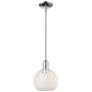 Arcadia White Mouchette 8" Wide Polished Chrome Stem Hung Mini Pendant