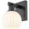 Arcadia White Venetian 10" High Matte Black Sconce With