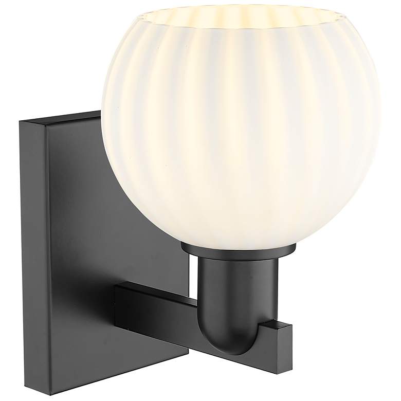 Image 2 Arcadia White Venetian 10" High Matte Black Sconce With more views