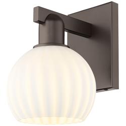 Arcadia White Venetian 10" High Oil Rubbed Bronze Sconce With