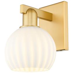 Arcadia White Venetian 10" High Satin Gold Sconce With