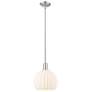 1_Arcadia White Venetian 10"W Brushed Nickel Stem Hung Mini Pendant