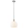 Arcadia White Venetian 10"W Brushed Nickel Stem Hung Mini Pendant