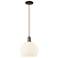 Arcadia White Venetian 10"W Oil Rubbed Bronze Cord Hung Mini Pendant