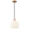 Arcadia White Venetian 10" Wide Antique Copper Cord Hung Mini Pendant