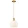 Arcadia White Venetian 10" Wide Brushed Brass Cord Hung Mini Pendant