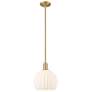 Arcadia White Venetian 10" Wide Brushed Brass Stem Hung Mini Pendant