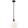 Arcadia White Venetian 10" Wide Matte Black Stem Hung Mini Pendant
