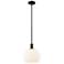 Arcadia White Venetian 10" Wide Matte Black Stem Hung Mini Pendant