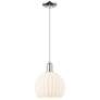 Arcadia White Venetian 10" Wide Polished Chrome Cord Hung Mini Pendant